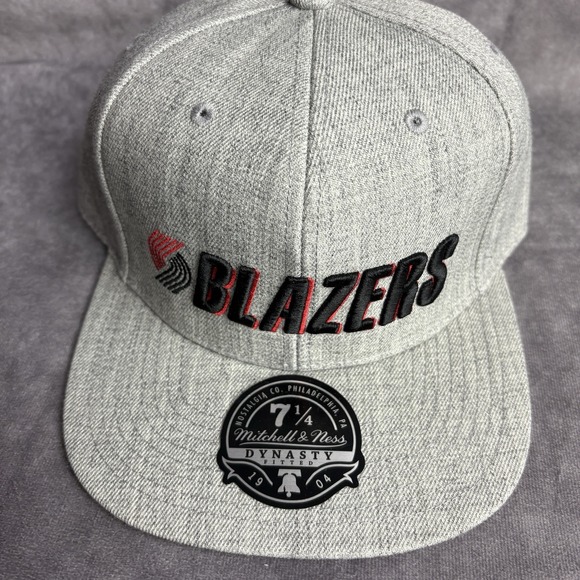 Portland Trail Blazers Mitchell And Ness Hat 7‎ 1/4 Grey Dynasty NBA NEW - Picture 2 of 7